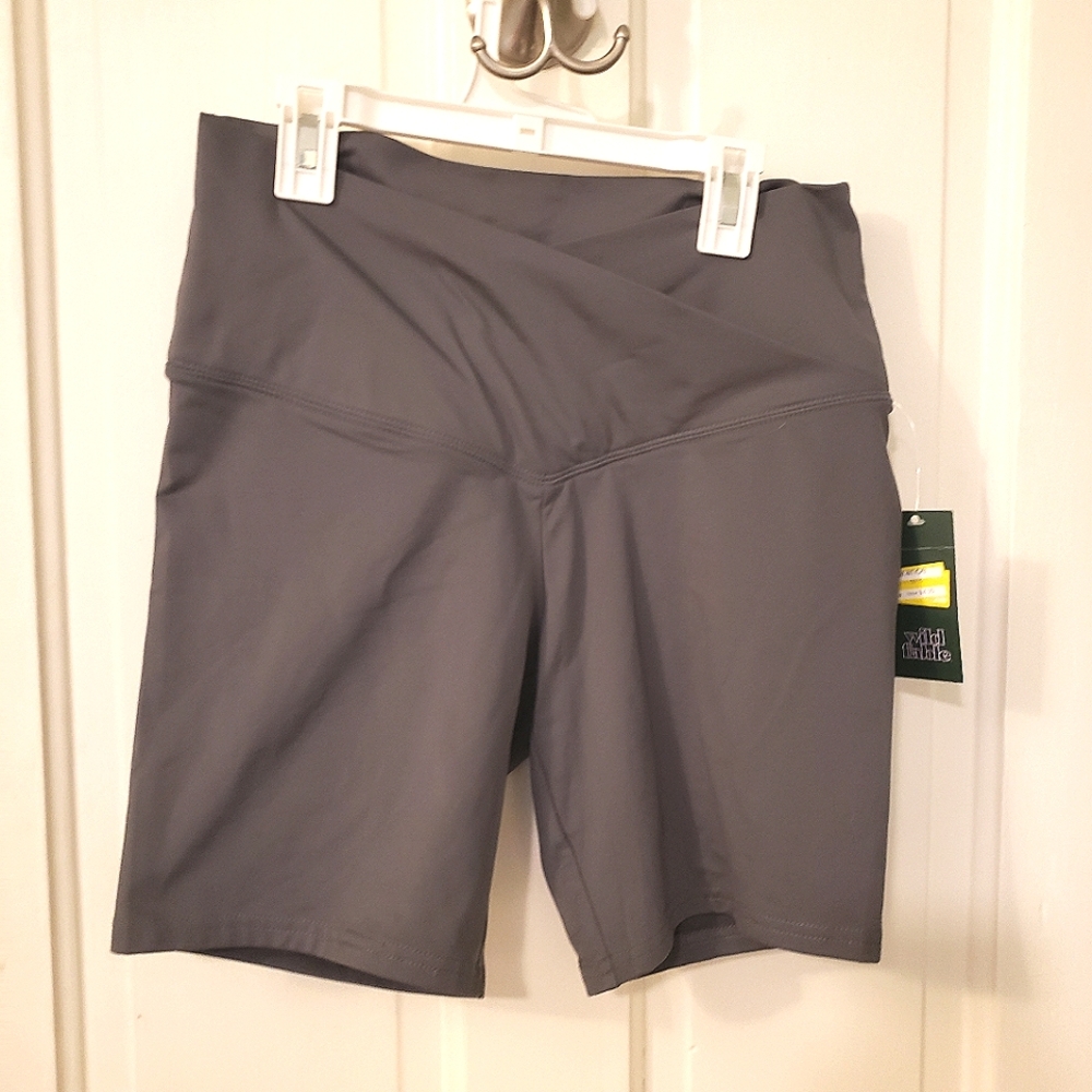 Wild Fable Soft Gray Cross Front Women's Athletic Shorts